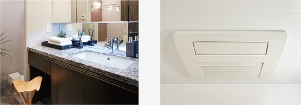 ドレッサー型洗面化粧台・浴室暖房乾燥機(ガス温水式)