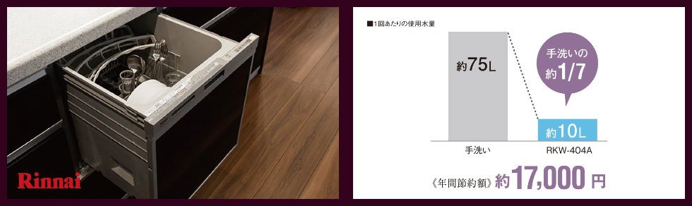 効率よく洗浄する「ビルトイン食器洗い乾燥機」