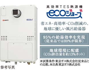 東京ガスの高効率ガス給湯器エコジョーズ