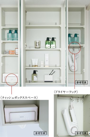 三面鏡裏収納