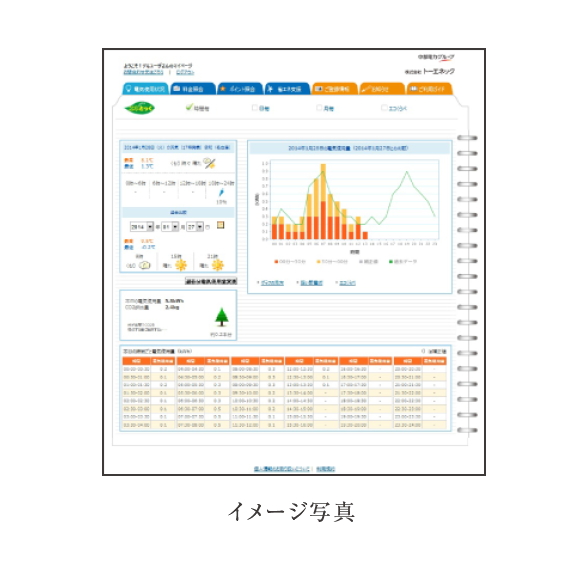PC・タブレット等で手軽に電気の使用量などをチェックできます。