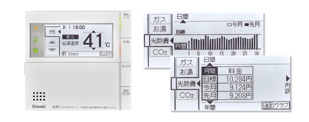 エネルック給湯リモコンによるガスの“見える化”