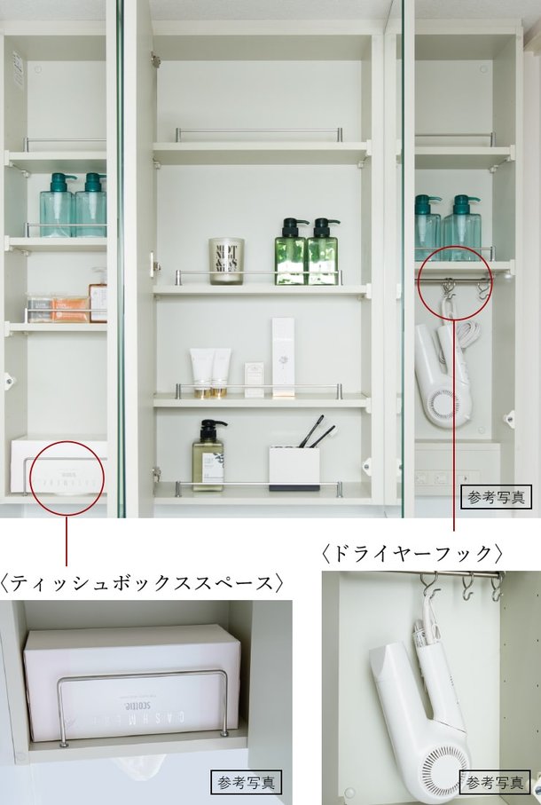 三面鏡裏収納