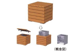 ベンチ兼用非常用炊き出しかまど