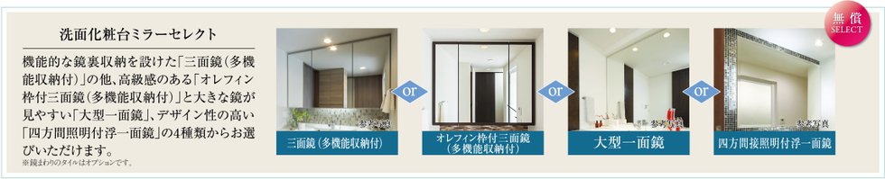 洗面化粧台ミラーセレクト