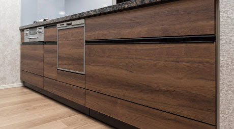 美しい仕上げのキッチン面材