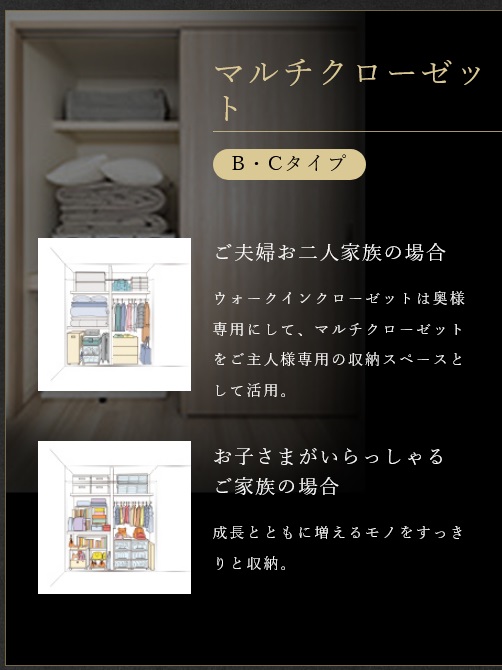 マルチクローゼット
B・Cタイプ