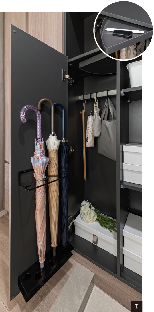 傘やブーツの置き場所も確保