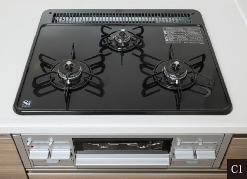 3口ビルトインガスコンロ