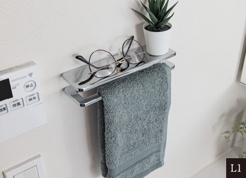 カウンター付タオルバー