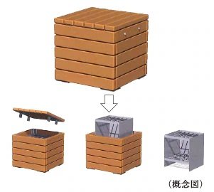 ベンチ兼用非常用炊き出しかまど