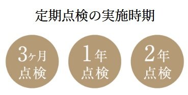 ダイワハウスの定期点検
3ヶ月・1年・2年目に定期点検を実施します。