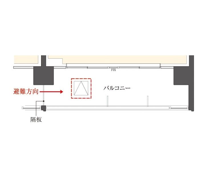 バルコニー避難ハッチ