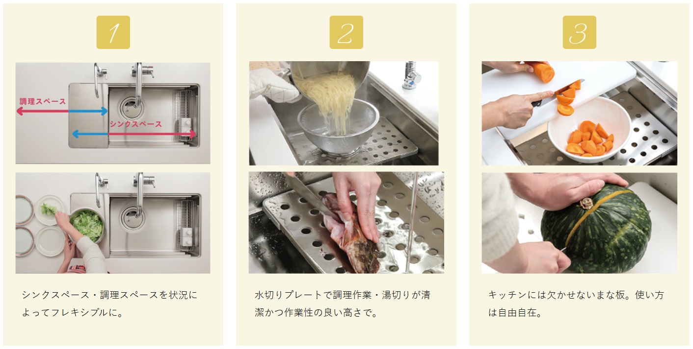 ステンレス３ファンクションシンク