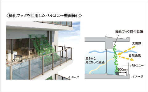 バルコニーの壁面に緑化対策