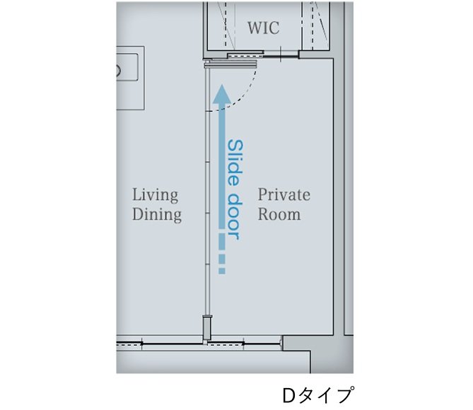 リビング＋洋室
可動間仕切りでより広く活用