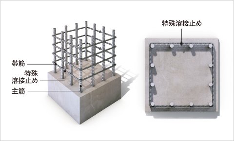 粘り強さをアップする柱構造