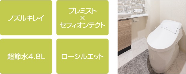 お掃除がカンタンで超節水の
シャワートイレ一体型便器