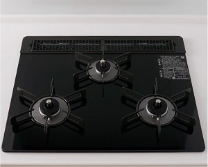 3つ口ガラストップコンロ