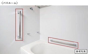 バスルームに手すりを設置