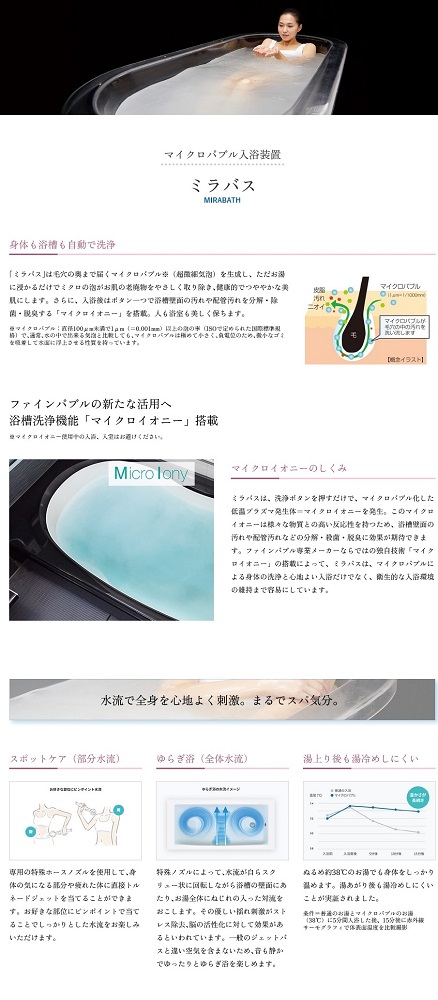マイクロバブル入浴装置
ミラバス