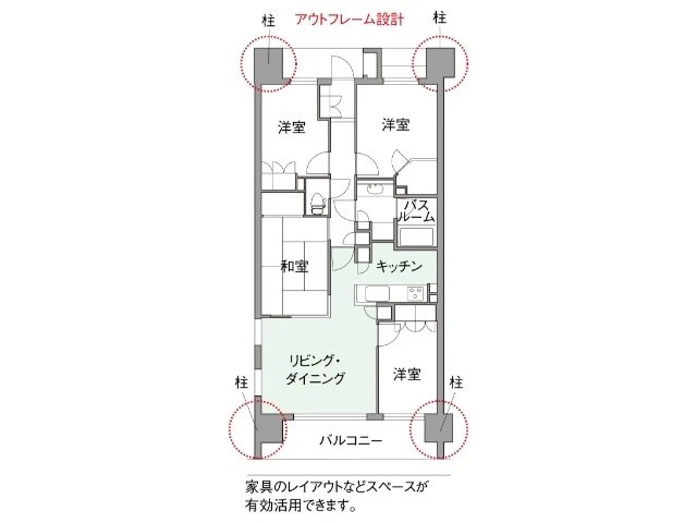 ダブルアウトフレーム設計