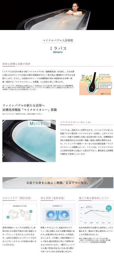 マイクロバブル入浴装置
ミラバス