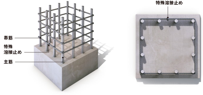 粘り強さをアップする柱構造