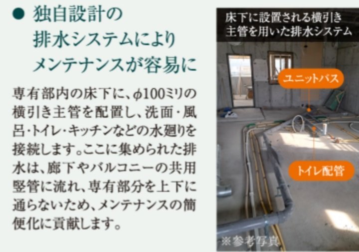 独自設計の排水システムによりメンテナンスが容易に