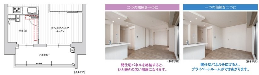 可動間仕切壁
(A・Dタイプのみ)