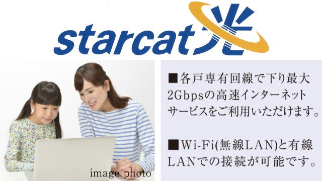 スターキャット光
超高速!!最大2Gbpsのインターネットサービス