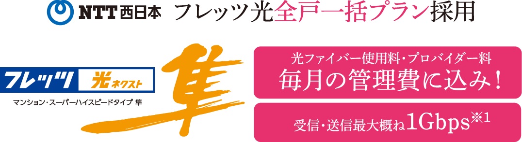 フレッツ光全戸一括プラン採用