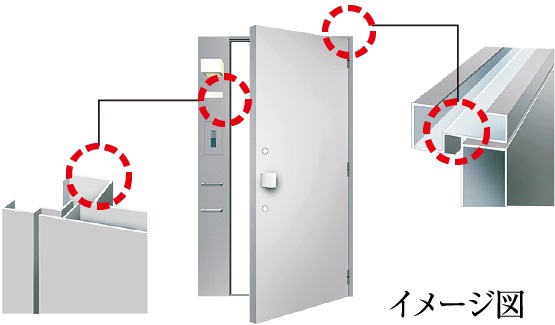 対震ドア枠(玄関)を採用。