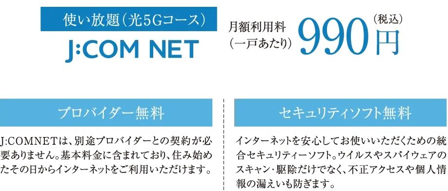 J:COM NET 光5G(棟内光配線方式)