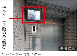 エレベーター内モニター（1階のみ設置）