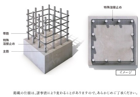 粘り強さをアップする柱構造