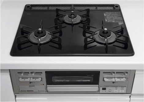 ガラストップ3つ口ガステーブル
