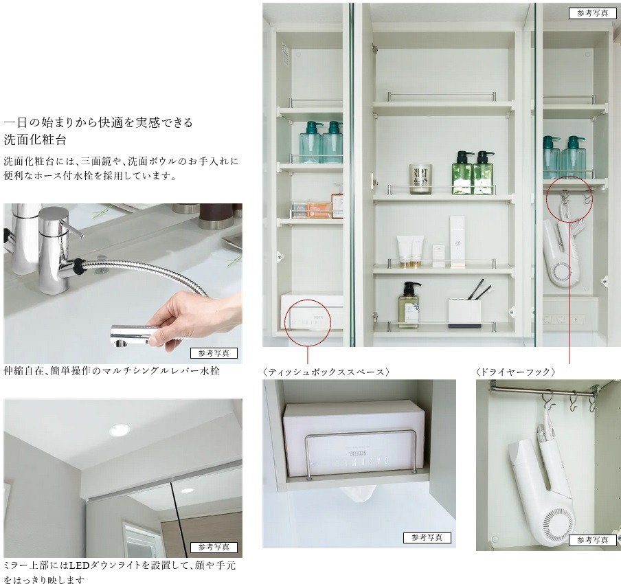 三面鏡裏収納