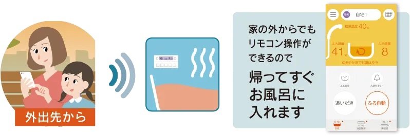 帰宅の時間を有効活用！Wi-Fi対応の給湯器リモコン