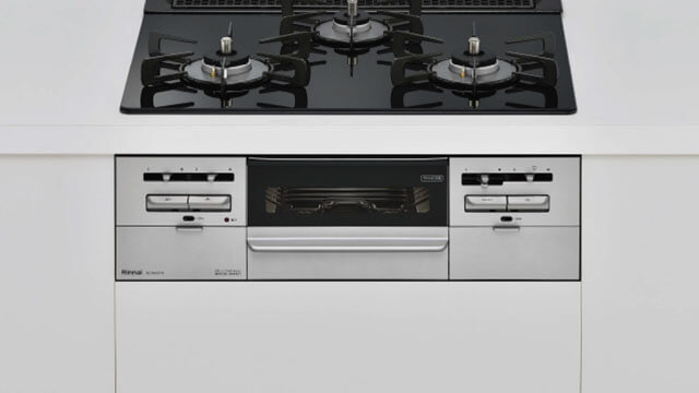 ガラストップ3口コンロ