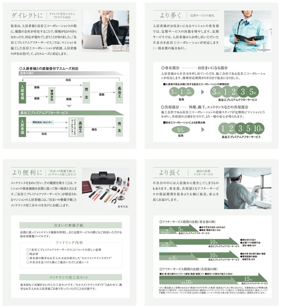 施工会社が直接対応できるアフター体制。