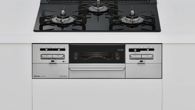 ガラストップ3口コンロ