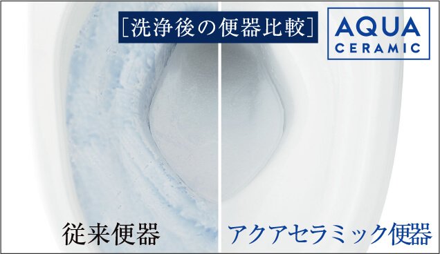 汚れが付きにくいアクアセラミック便器