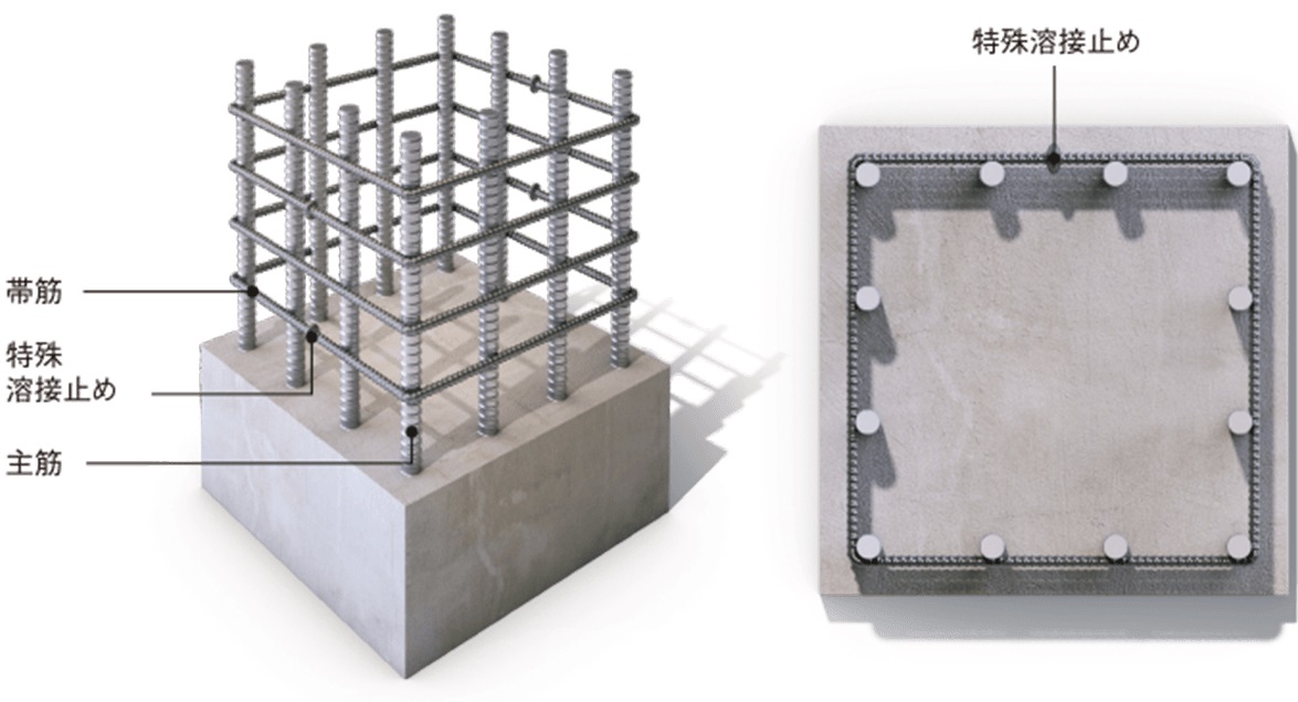 粘り強さをアップする柱構造