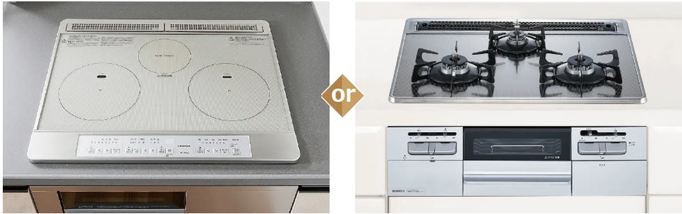 SELECT PLAN
IHクッキングヒーターorガラストップ3口ガスコンロ