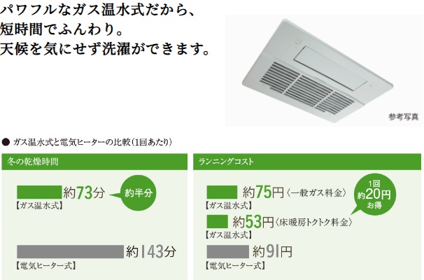 ガス温水浴室暖房乾燥機