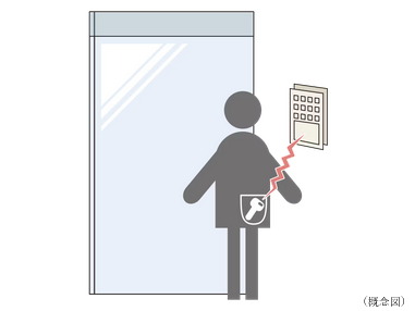鍵を取り出すことなく解錠可能な
ハンズフリーキー