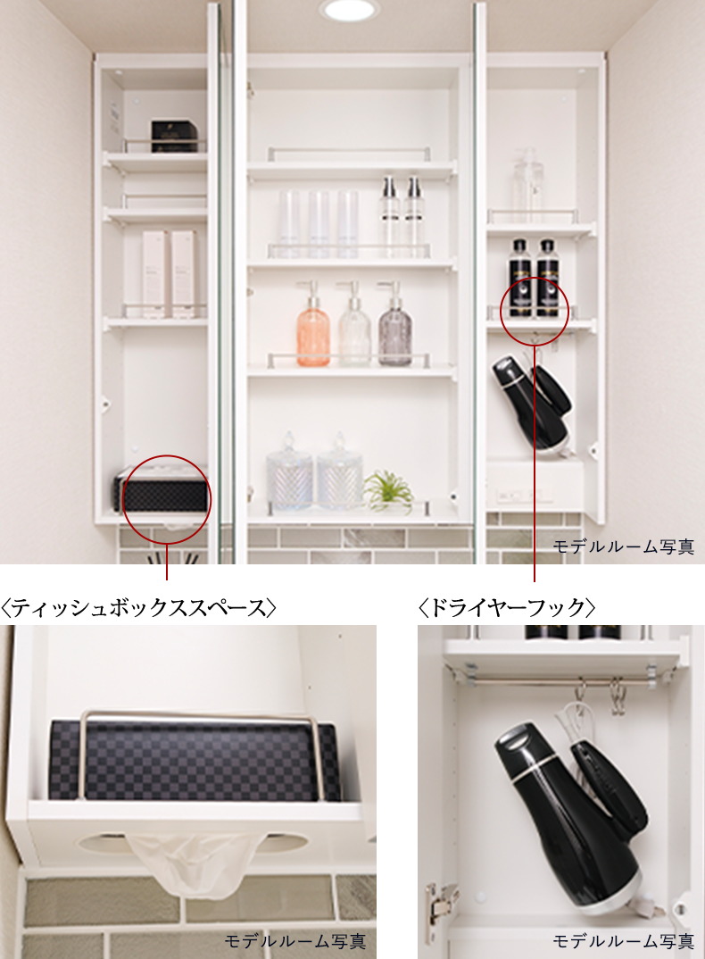 三面鏡裏収納