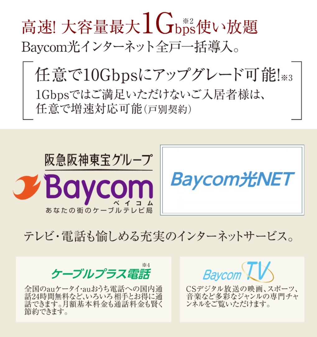 安心・快適な高速インターネットが使い放題（全住戸加入方式）。