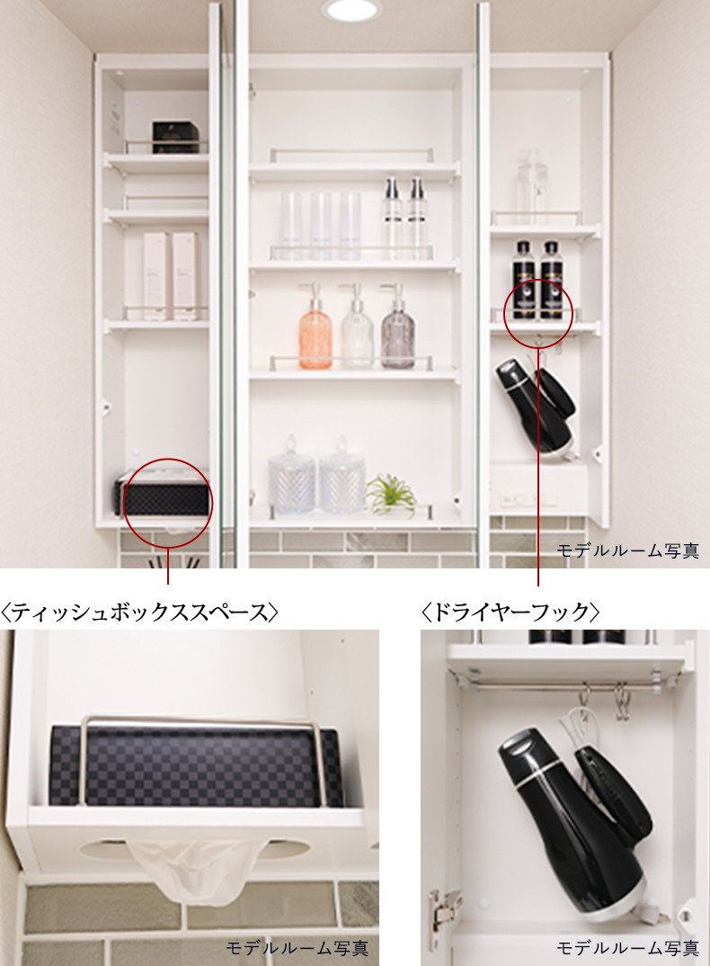 三面鏡裏収納